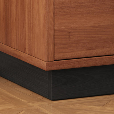 Contemporary Scandinavian Rectangular Solid Wood Multi-layer Board Pine Wood Nightstand 2-Drawer For Bedroom