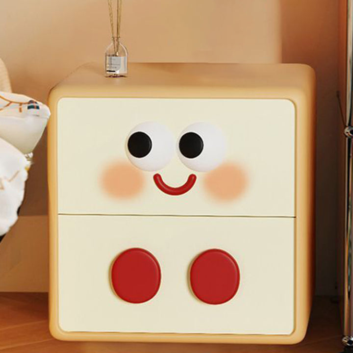 Table de chevet moderne et créative pour enfants en forme de toast, en MDF et résine, à 2 tiroirs, pour chambre à coucher 