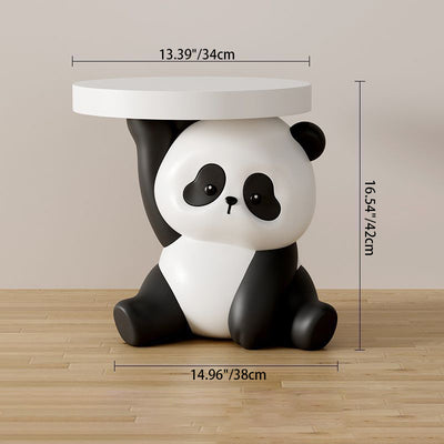 Contemporary Creative Panda Shape MDF Resin Side Table 1-Tier For Living Room