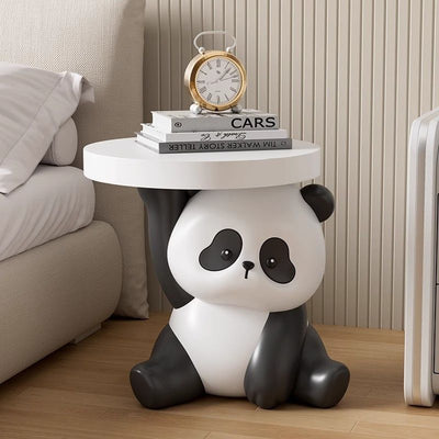 Contemporary Creative Panda Shape MDF Resin Side Table 1-Tier For Living Room