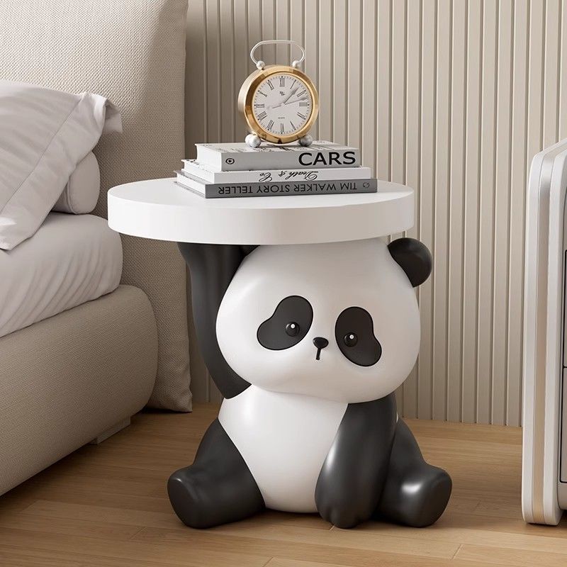 Contemporary Creative Panda Shape MDF Resin Side Table 1-Tier For Living Room