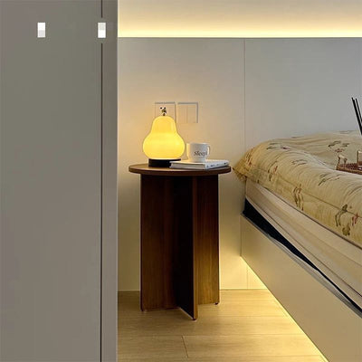 Contemporary Simplicity Round Solid Wood Compressed Particle Board Side Table 1-Tier For Living Room