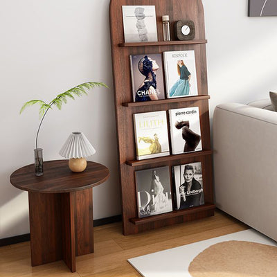 Contemporary Simplicity Round Solid Wood Compressed Particle Board Side Table 1-Tier For Living Room