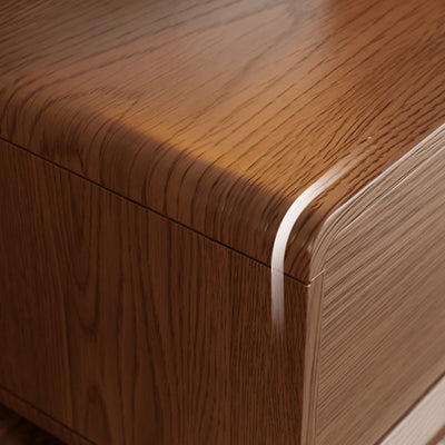 Contemporary Creative Kids Mouse Shape Rubberwood Pine Wood Swivel Nightstand 2-Drawer For Bedroom