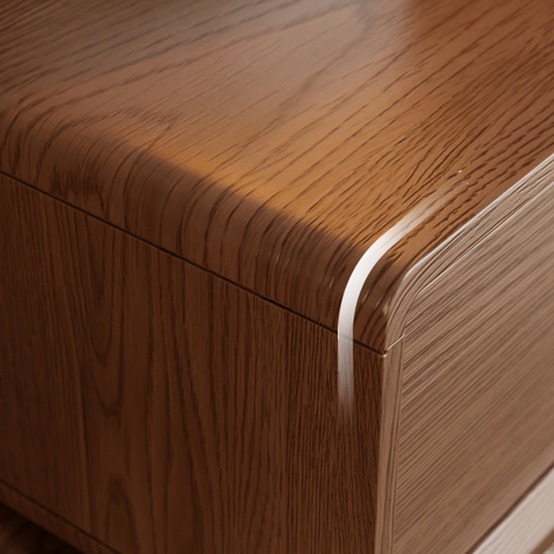 Contemporary Creative Kids Mouse Shape Rubberwood Pine Wood Swivel Nightstand 2-Drawer For Bedroom