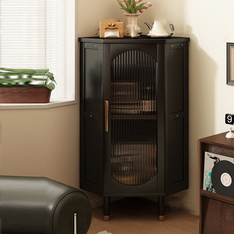 Modern Minimalist Triangle Rectangular Nan Bamboo Glass Fiberboard Weaving Corner Storage Cabinet 1-Drawer For Bedroom