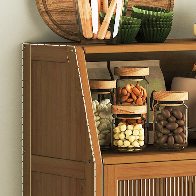 Contemporary Scandinavian Rectangular Nan Bamboo Composite Board Acrylic Storage Cabinet 2-Drawer For Dining Room