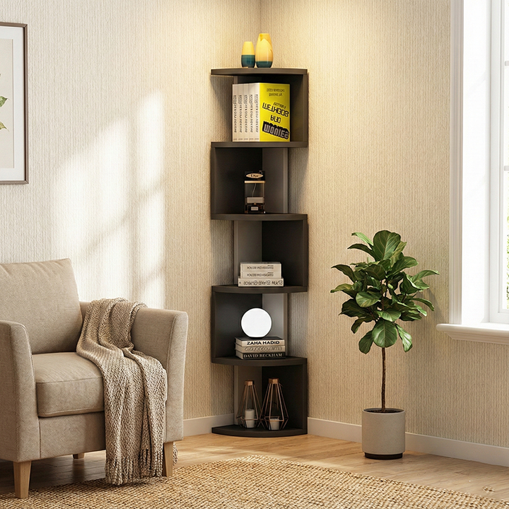 Moderne minimalistische rechteckige Bücherregale aus Spanplatte mit 4/5 Ebenen für das Wohnzimmer 