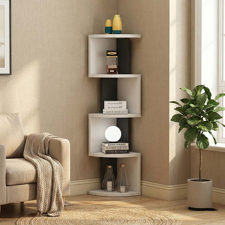 Moderne minimalistische rechteckige Bücherregale aus Spanplatte mit 4/5 Ebenen für das Wohnzimmer 