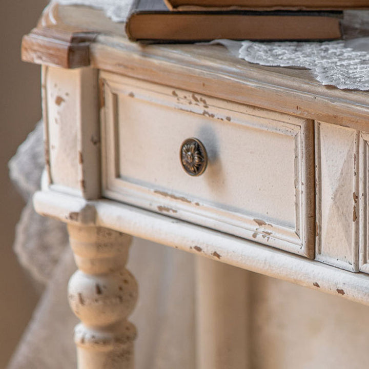 Traditional Vintage Fir Wood Rectangular Entryway Table With 2-Drawer Storage For Foyer, Living Room &amp; Bedroom