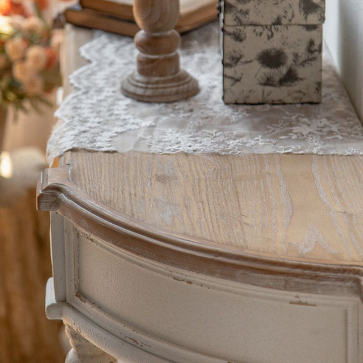 Traditional Vintage Fir Wood Rectangular Entryway Table With 2-Drawer Storage For Foyer, Living Room &amp; Bedroom