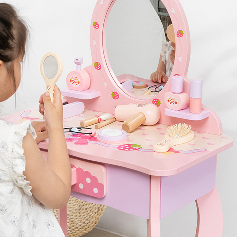 Zeitgenössisches kreatives Kinder-MDF-rechteckiges Schminktisch-Set mit Schublade für Schlafzimmer &amp; Wohnzimmer 