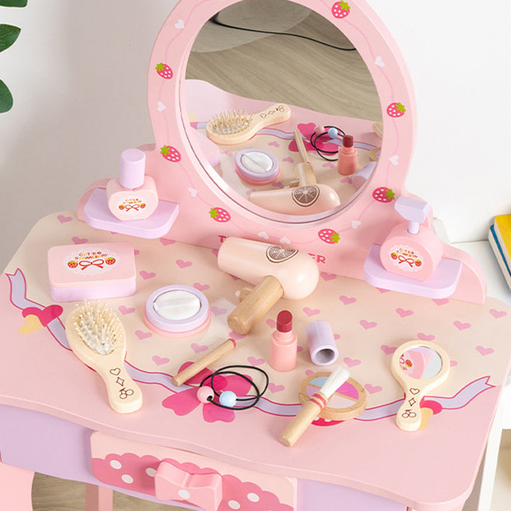Zeitgenössisches kreatives Kinder-MDF-rechteckiges Schminktisch-Set mit Schublade für Schlafzimmer &amp; Wohnzimmer 