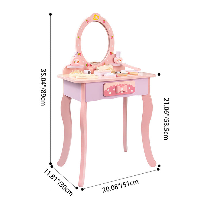 Zeitgenössisches kreatives Kinder-MDF-rechteckiges Schminktisch-Set mit Schublade für Schlafzimmer &amp; Wohnzimmer 
