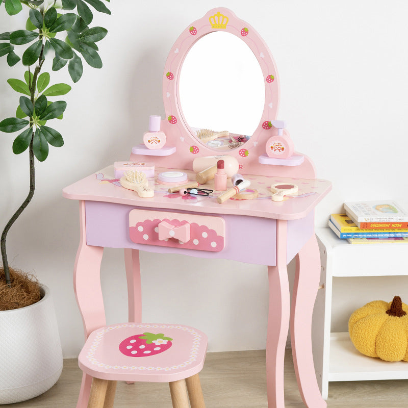 Zeitgenössisches kreatives Kinder-MDF-rechteckiges Schminktisch-Set mit Schublade für Schlafzimmer &amp; Wohnzimmer 