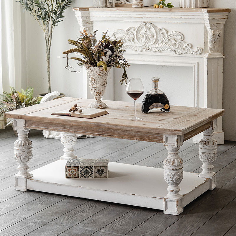 Modern Shabby Chic Rectangular Fir Wood, Artificial Board