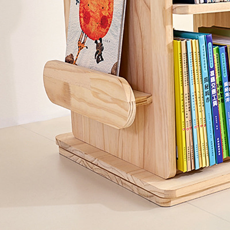 Modern Minimalist Kids Pine Wood Rectangular Bookshelf Swivel 4/5 Tiers For Living Room &amp; Bedroom