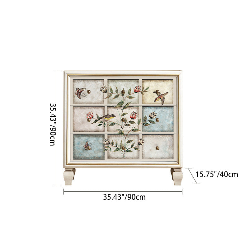 Meuble de rangement rectangulaire contemporain rétro en MDF et bois de bouleau à 3 tiroirs pour salon et chambre à coucher 