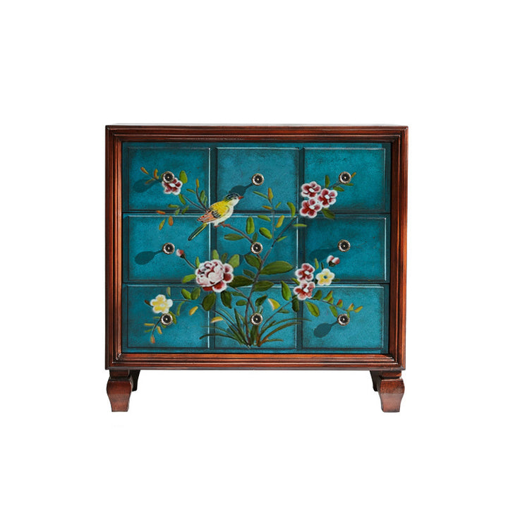 Meuble de rangement rectangulaire contemporain rétro en MDF et bois de bouleau à 3 tiroirs pour salon et chambre à coucher 