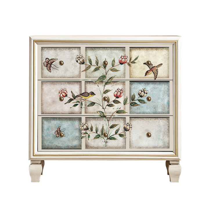 Meuble de rangement rectangulaire contemporain rétro en MDF et bois de bouleau à 3 tiroirs pour salon et chambre à coucher 