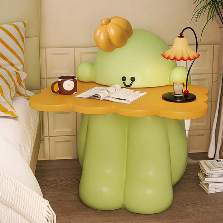 Zeitgenössischer kreativer MDF-Harz-Kaktus-Form-Nachttisch 1-stufig für Wohnzimmer &amp; Schlafzimmer 