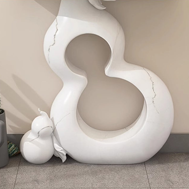 Zeitgenössischer Retro-Konsolentisch aus Massivholz und Fiberglas in Kürbisform mit 1 Ebene für Flur, Wohnzimmer, Schlafzimmer 