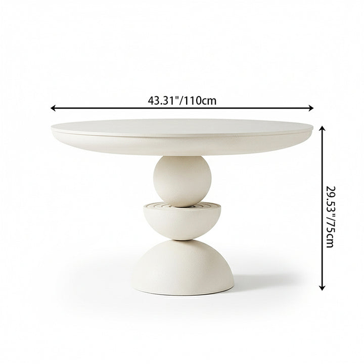 Moderner minimalistischer runder Esstisch aus Fiberglas für 4/8 Plätze 