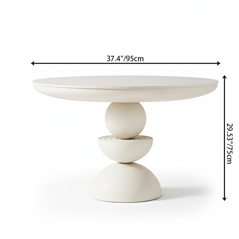 Moderner minimalistischer runder Esstisch aus Fiberglas für 4/8 Plätze 