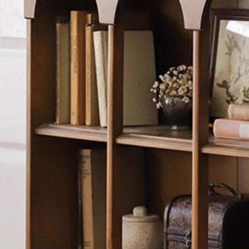 Contemporary Nordic Walnut Rectangular Storage Shelf 4-Tier For Living Room, Bedroom, And Study