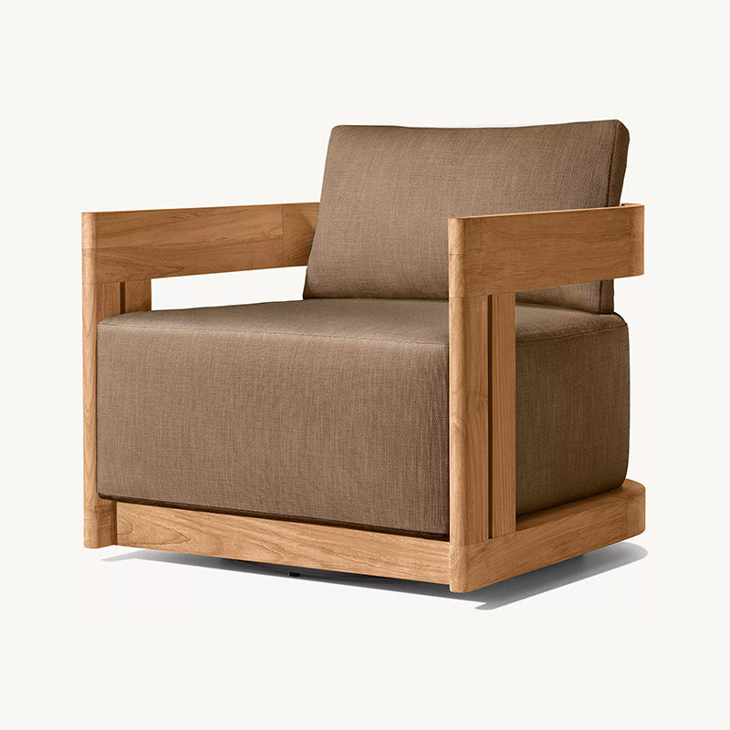 Contemporary Nordic Square Rectangular Teak Outdoor Sofa & Table Set For Outdoor Patio