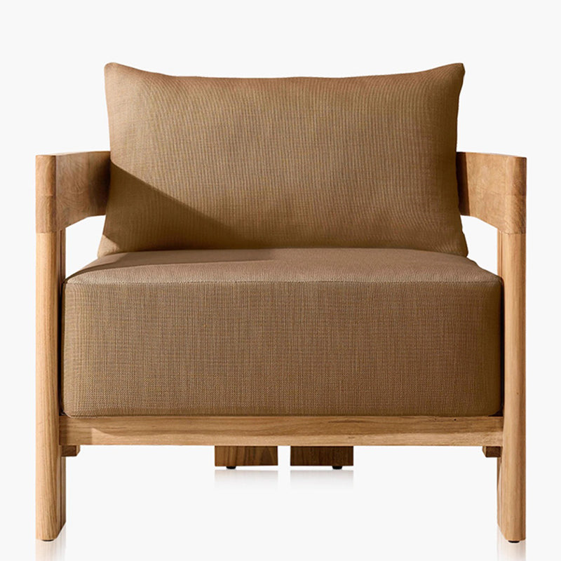 Contemporary Nordic Square Rectangular Teak Outdoor Sofa & Table Set For Outdoor Patio