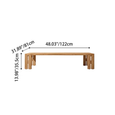 Contemporary Nordic Square Rectangular Teak Outdoor Sofa & Table Set For Outdoor Patio