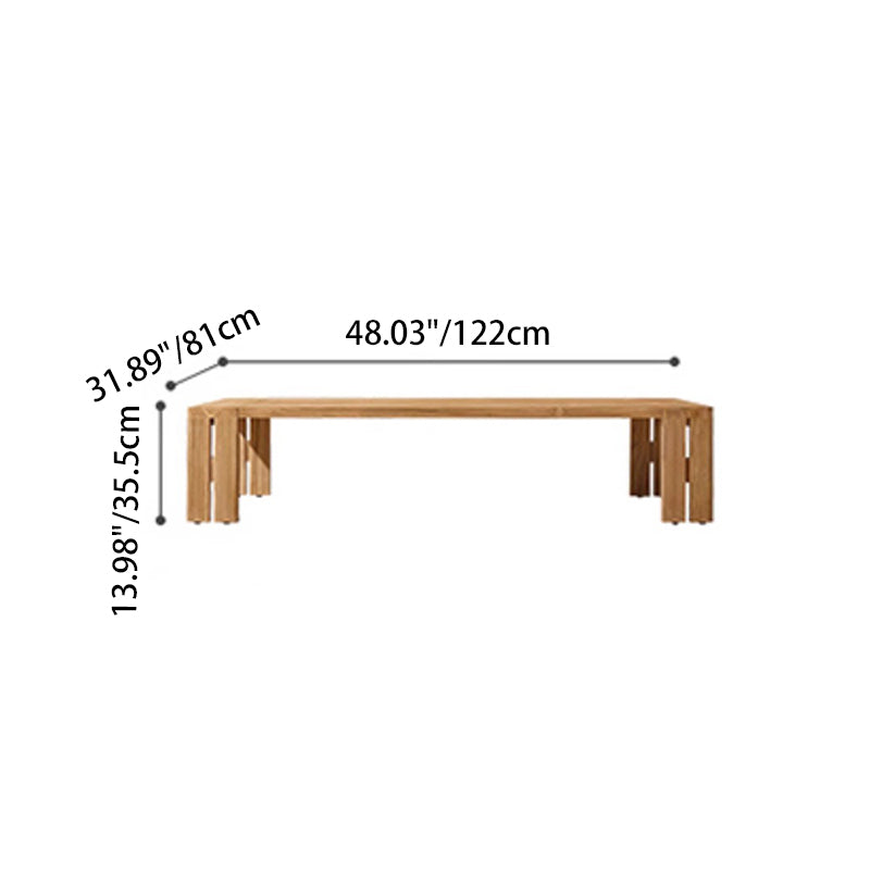 Contemporary Nordic Square Rectangular Teak Outdoor Sofa & Table Set For Outdoor Patio