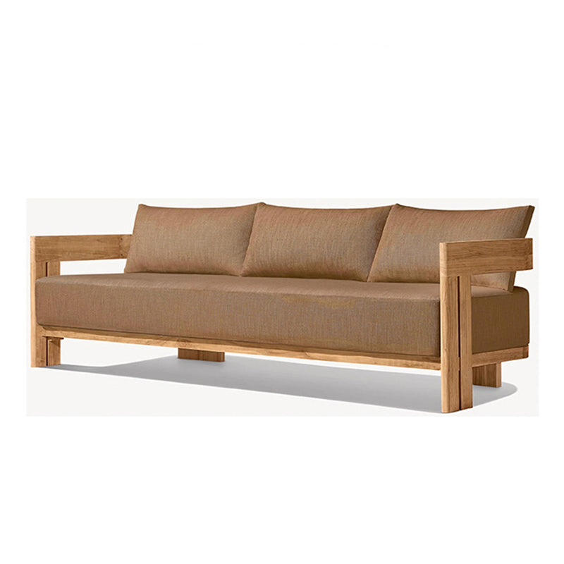 Contemporary Nordic Square Rectangular Teak Outdoor Sofa & Table Set For Outdoor Patio