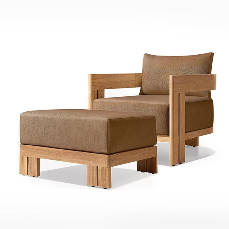 Contemporary Nordic Square Rectangular Teak Outdoor Sofa & Table Set For Outdoor Patio