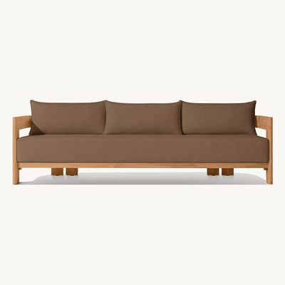 Contemporary Nordic Square Rectangular Teak Outdoor Sofa & Table Set For Outdoor Patio
