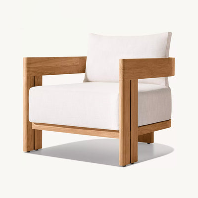 Contemporary Nordic Square Rectangular Teak Outdoor Sofa & Table Set For Outdoor Patio