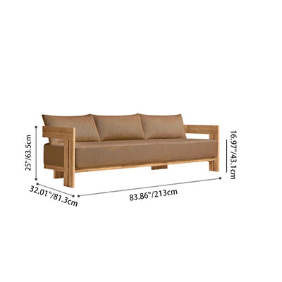 Contemporary Nordic Square Rectangular Teak Outdoor Sofa & Table Set For Outdoor Patio