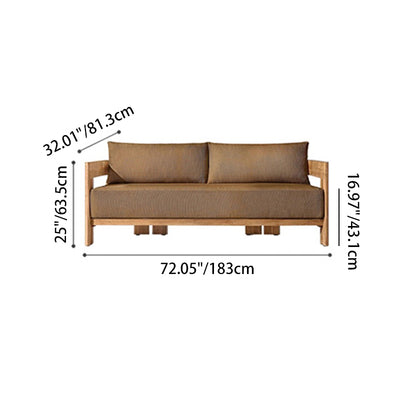 Contemporary Nordic Square Rectangular Teak Outdoor Sofa & Table Set For Outdoor Patio