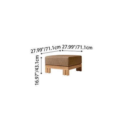 Contemporary Nordic Square Rectangular Teak Outdoor Sofa & Table Set For Outdoor Patio