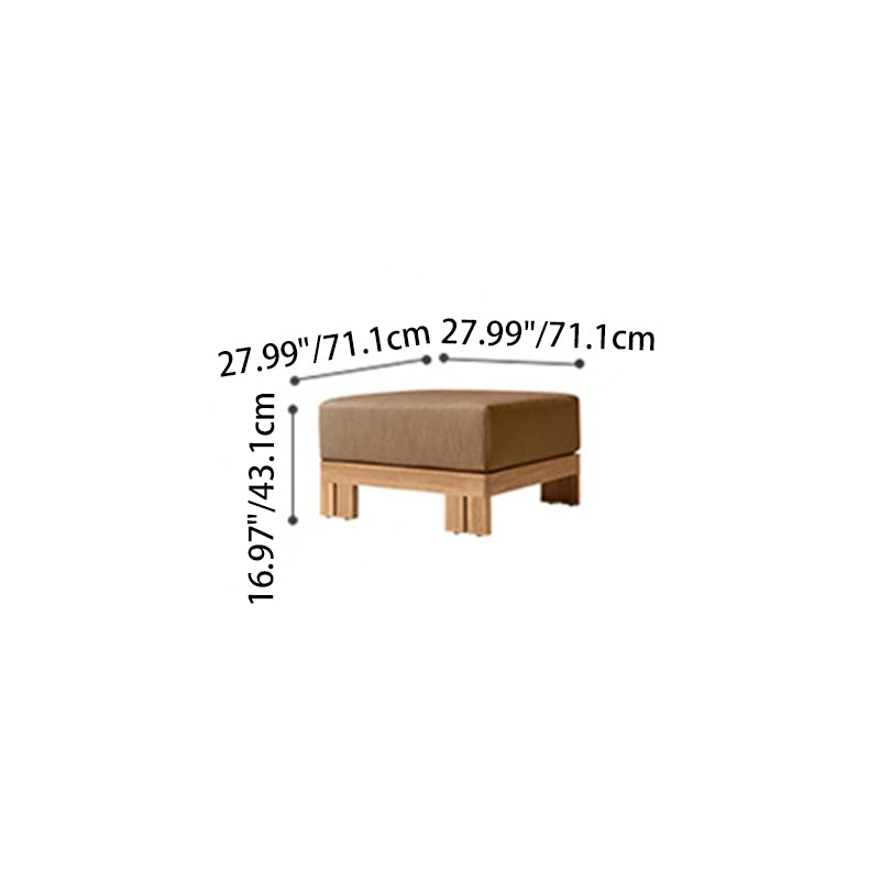 Contemporary Nordic Square Rectangular Teak Outdoor Sofa & Table Set For Outdoor Patio