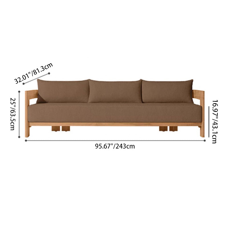 Contemporary Nordic Square Rectangular Teak Outdoor Sofa & Table Set For Outdoor Patio