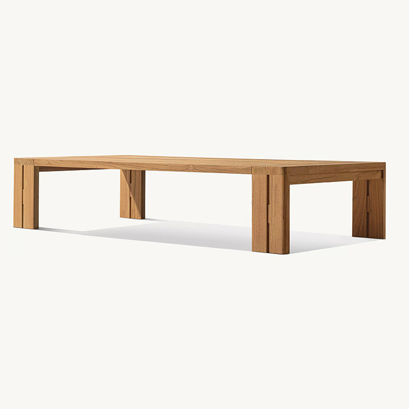 Contemporary Nordic Square Rectangular Teak Outdoor Sofa & Table Set For Outdoor Patio
