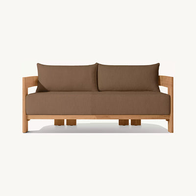 Contemporary Nordic Square Rectangular Teak Outdoor Sofa & Table Set For Outdoor Patio