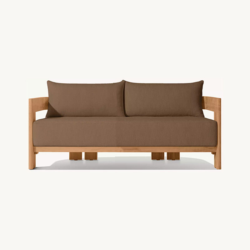 Contemporary Nordic Square Rectangular Teak Outdoor Sofa & Table Set For Outdoor Patio