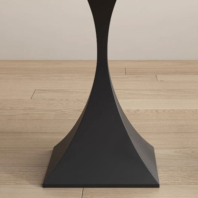 Modern Minimalist Round Rock Slab Carbon Steel Dining Table for 2-8 Seats