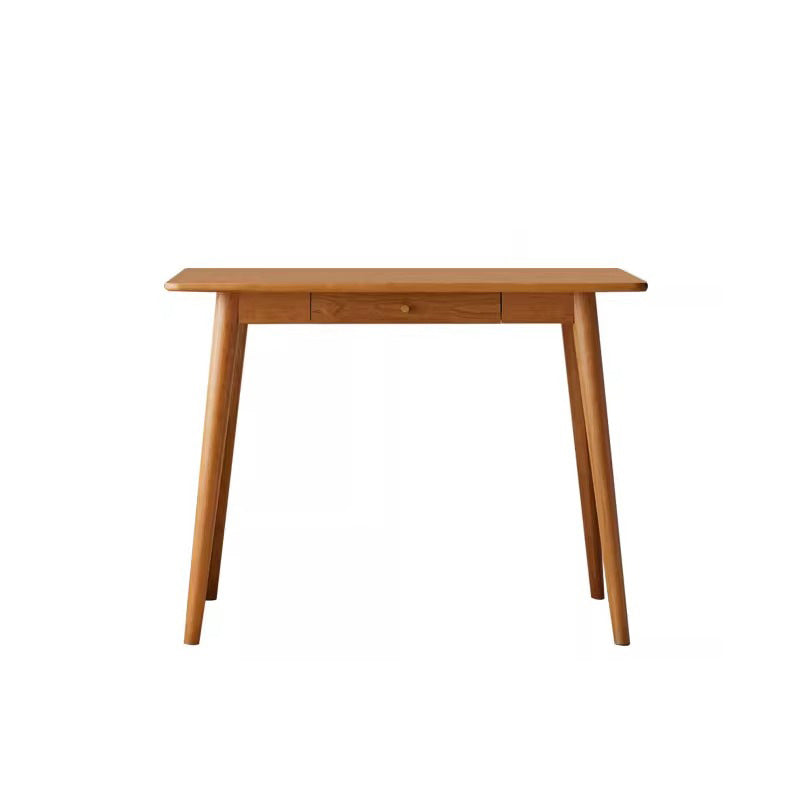 Contemporary Nordic Rectangular Cherry Wood Solid Wood Plywood Desks 1/2-Drawers For Home Office