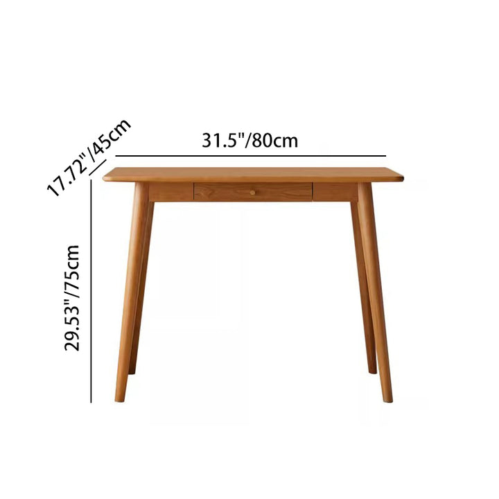Escritorios modernos nórdicos rectangulares de madera maciza de cerezo con contrachapado 1/2 cajones para oficina en casa 