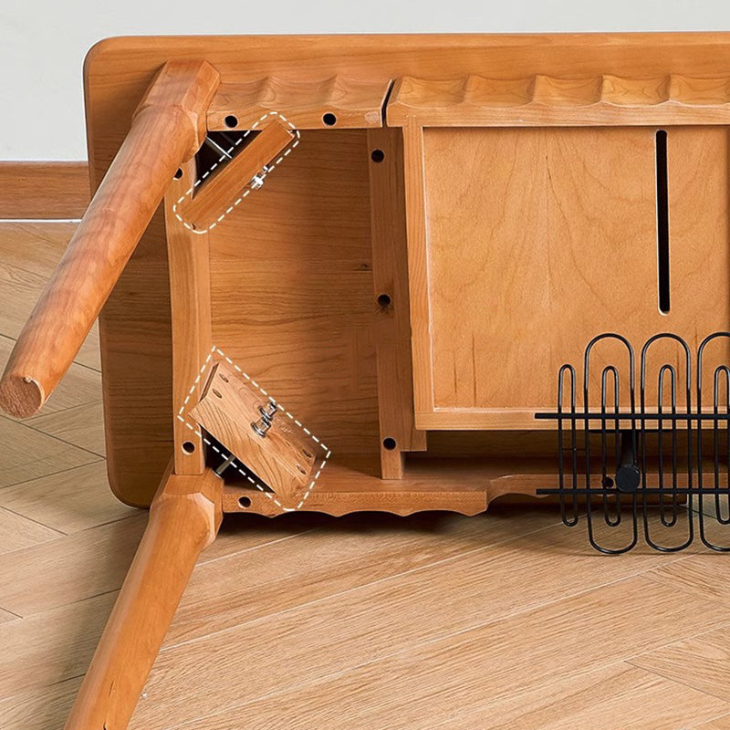 Contemporary Nordic Rectangular Cherry Wood Solid Wood Plywood Desks 2-Drawers For Home Office