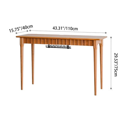 Contemporary Nordic Rectangular Cherry Wood Solid Wood Plywood Desks 2-Drawers For Home Office